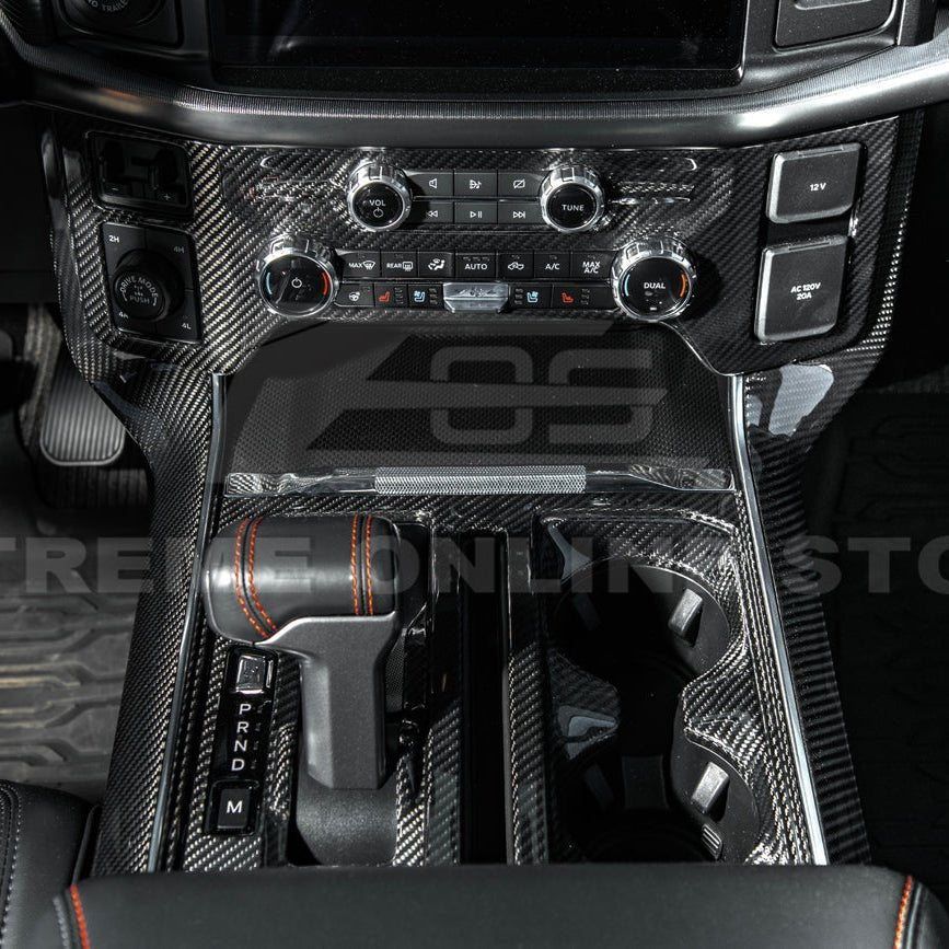 Ford F-150 Factory Style Dry Carbon Fiber Center Console Side Panel Trim Cover 2021-Up