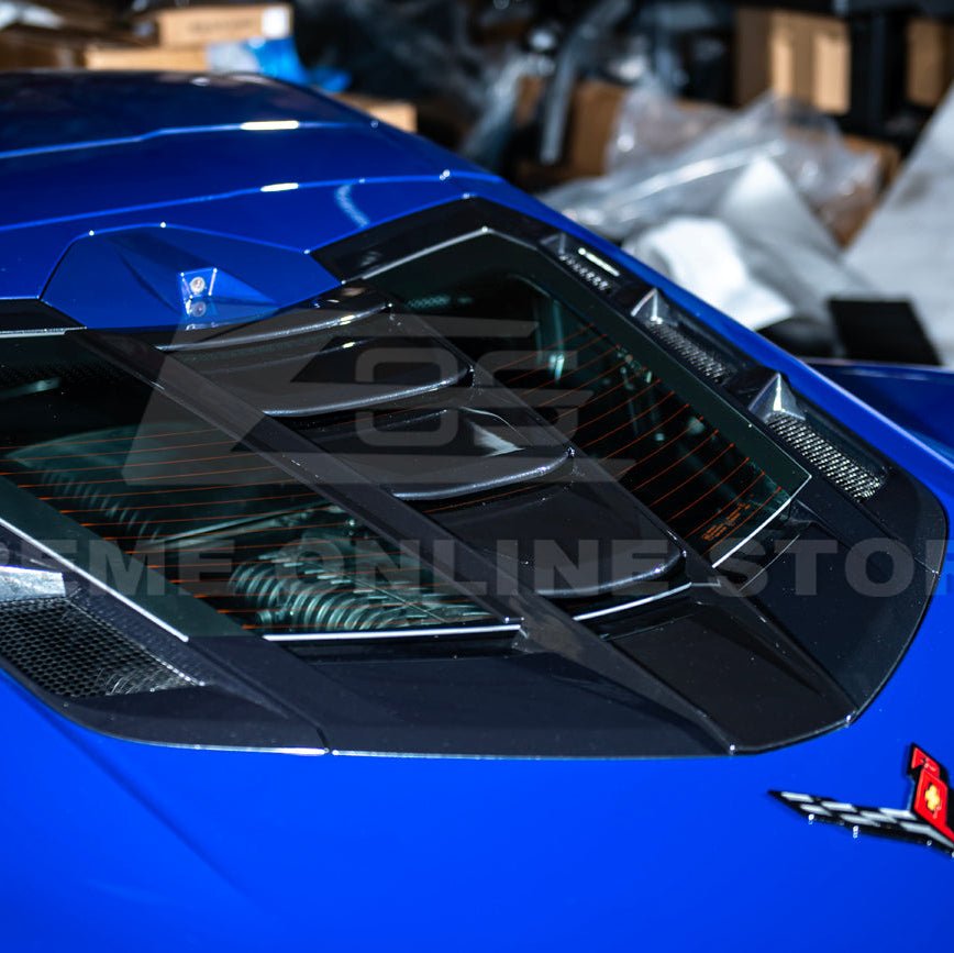 Corvette C8 ZR1 Style Carbon Flash Rear Window Louver Vent Cover 2020-Up