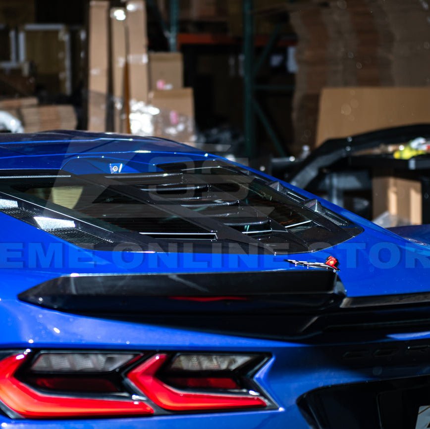 Corvette C8 ZR1 Style Carbon Flash Rear Window Louver Vent Cover 2020-Up