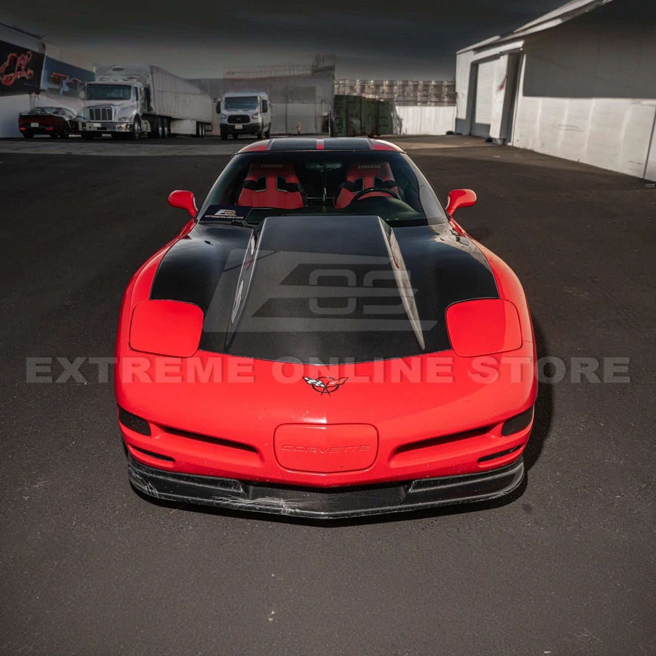 Chevrolet Corvette C5 EOS Performance Style Carbon Fiber Front Cow Vented Hood Cover 1997-2004