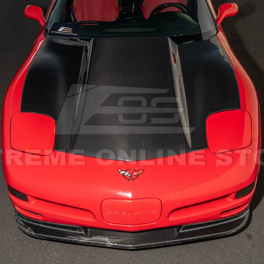 Chevrolet Corvette C5 EOS Performance Style Carbon Fiber Front Cow Vented Hood Cover 1997-2004