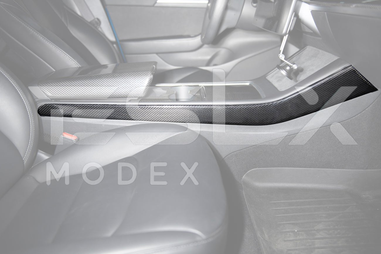 Tesla Model 3 Model Y Carbon Fiber Interior Center Console Shift Side Covers 2020-2025