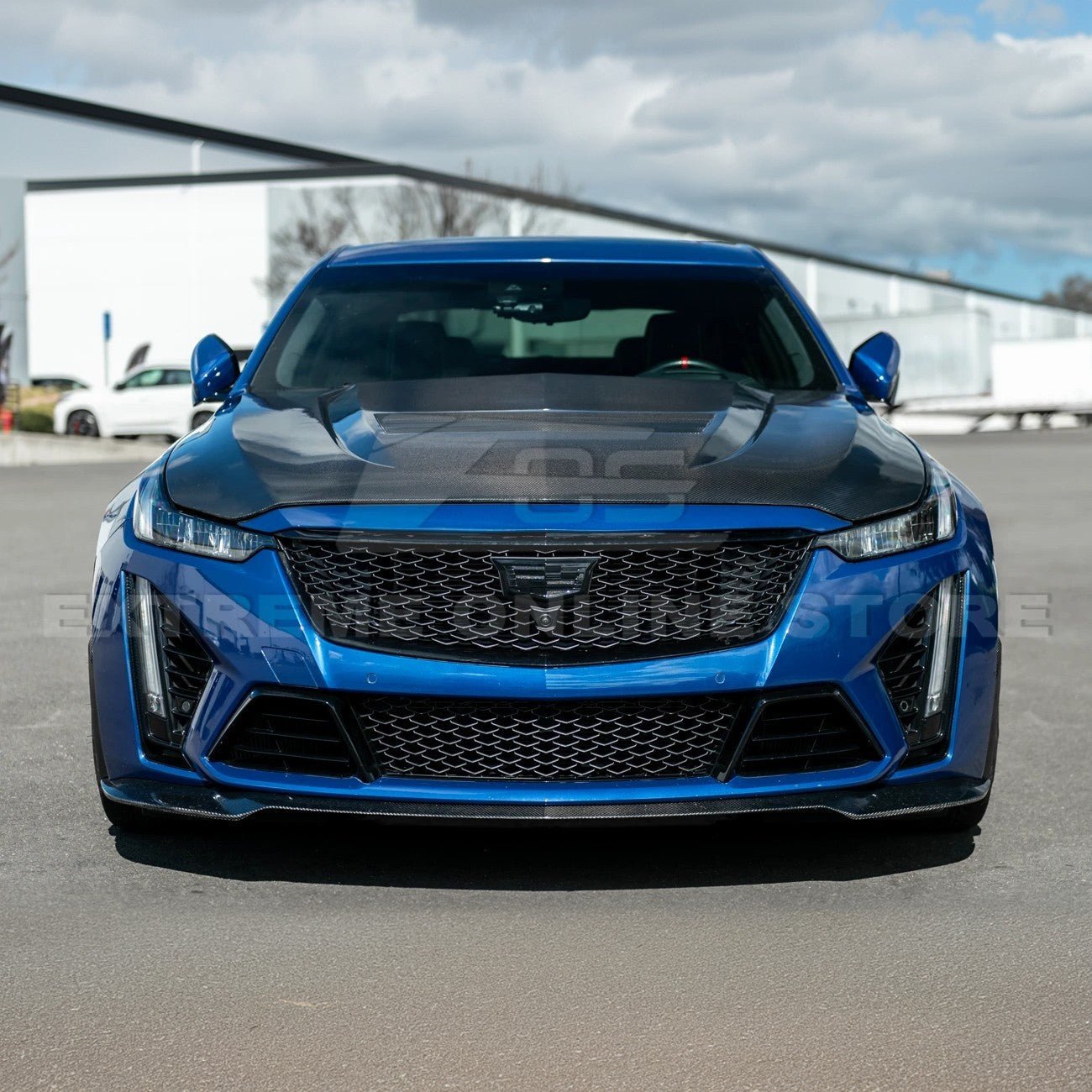 Cadillac CT5 / CT5-V Carbon Fiber Front Bumper Hood Vented Cover Blackwing Style 2020-Up