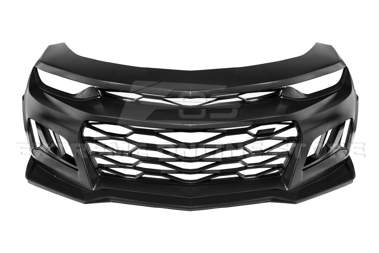 Chevrolet Camaro 6th Gen ZL1 Style Primed Black Front Bumper Kit 2016-2018