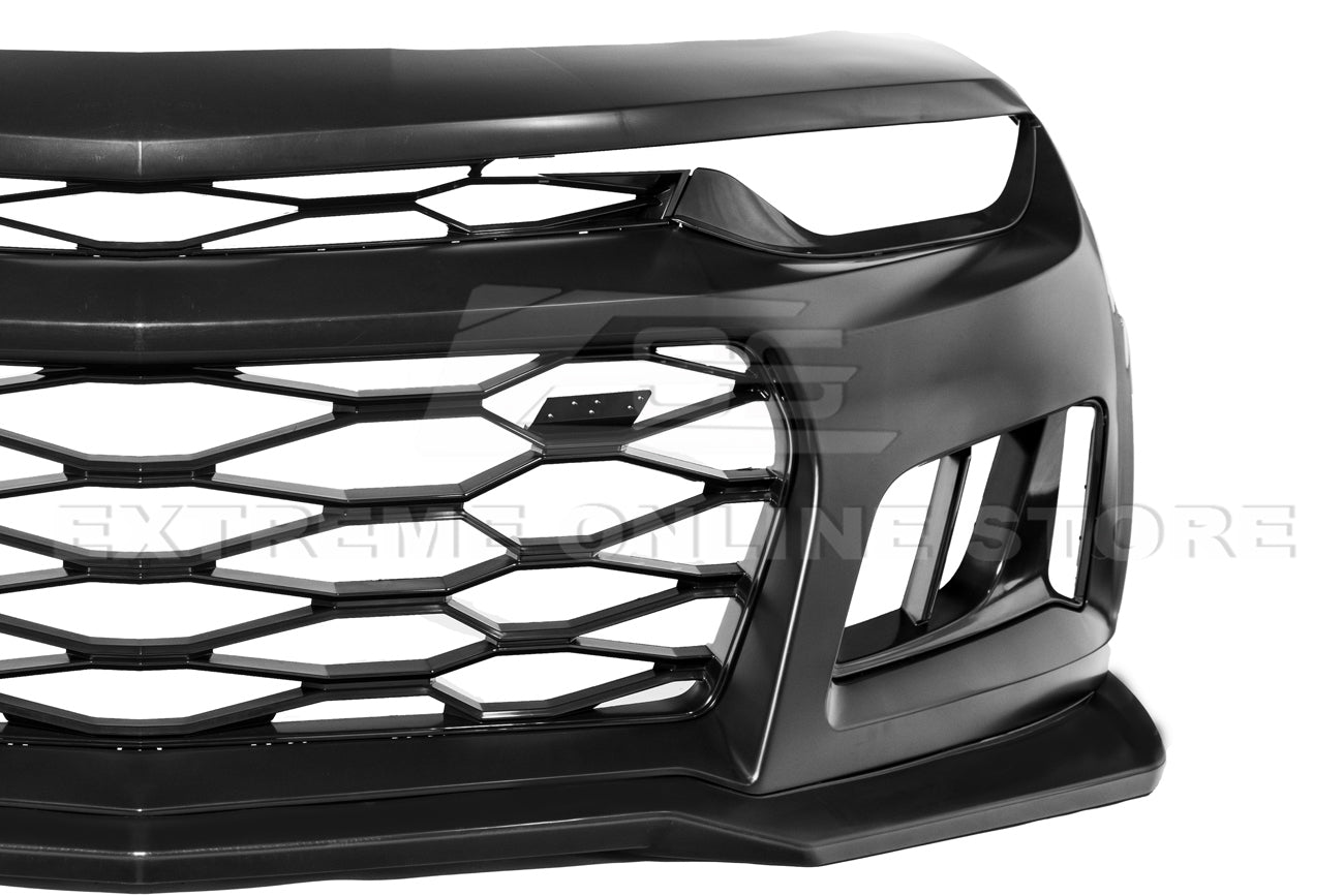 Chevrolet Camaro 6th Gen ZL1 Style Primed Black Front Bumper Kit 2016-2018