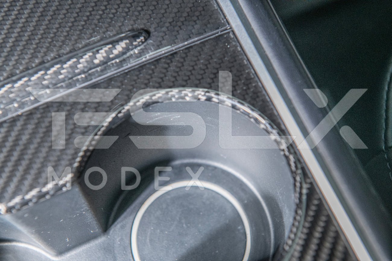 Tesla Model 3 Model Y Carbon Fiber Interior Center Console Cover 2020-2024