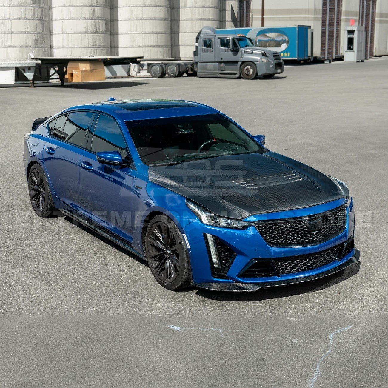 Cadillac CT5 / CT5-V Carbon Fiber Front Bumper Hood Vented Cover Blackwing Style 2020-Up