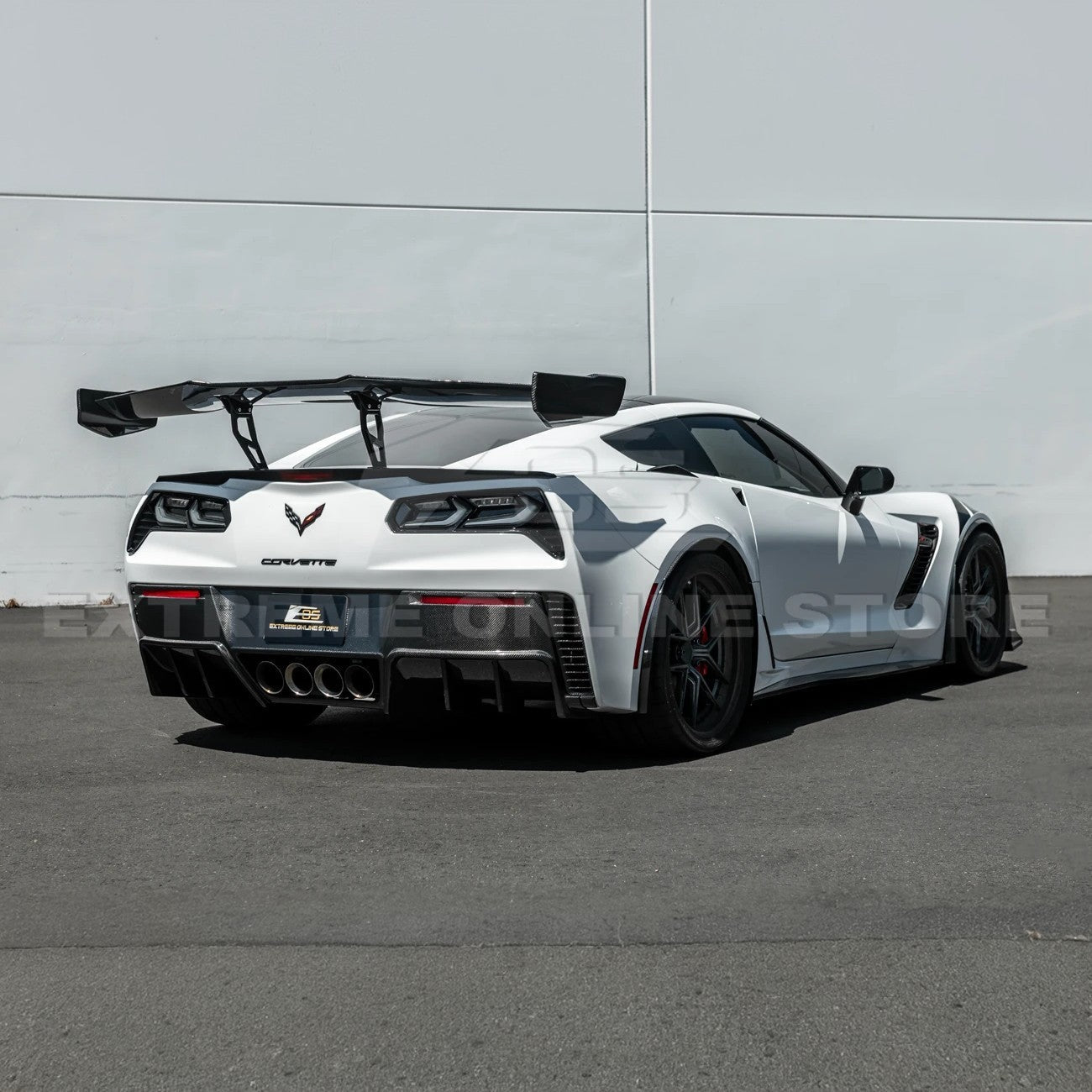 Chevrolet Corvette C7 ZR1 ZTK Style Carbon Fiber Extended High Wing Spoiler Kit 2014-2019