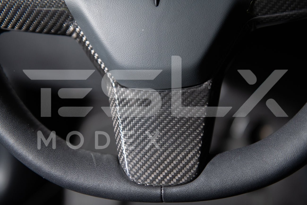 Tesla Model 3 Model Y Carbon Fiber Interior Steering Wheel Cover 2020-2024