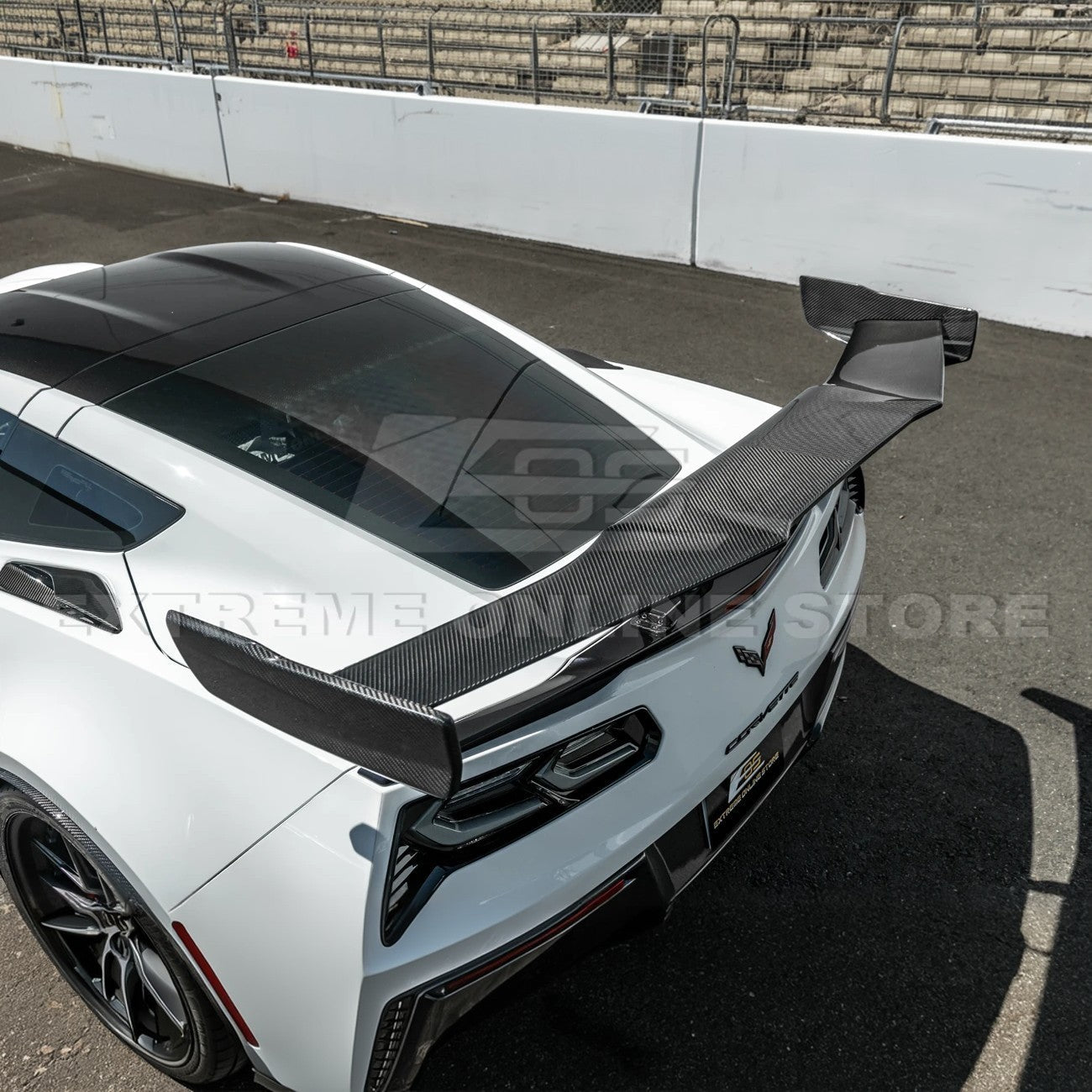 Chevrolet Corvette C7 ZR1 ZTK Style Carbon Fiber Extended High Wing Spoiler Kit 2014-2019
