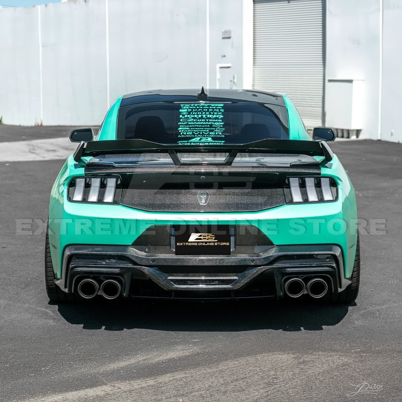 Ford Mustang S650 Dark Horse Style Dry Carbon Fiber Rear Bumper Diffuser 2024-Up