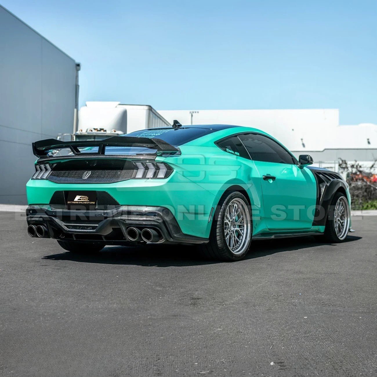 Ford Mustang S650 Dark Horse Style Dry Carbon Fiber Rear Bumper Diffuser 2024-Up