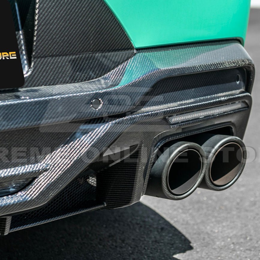 Ford Mustang S650 Dark Horse Style Dry Carbon Fiber Rear Bumper Diffuser 2024-Up