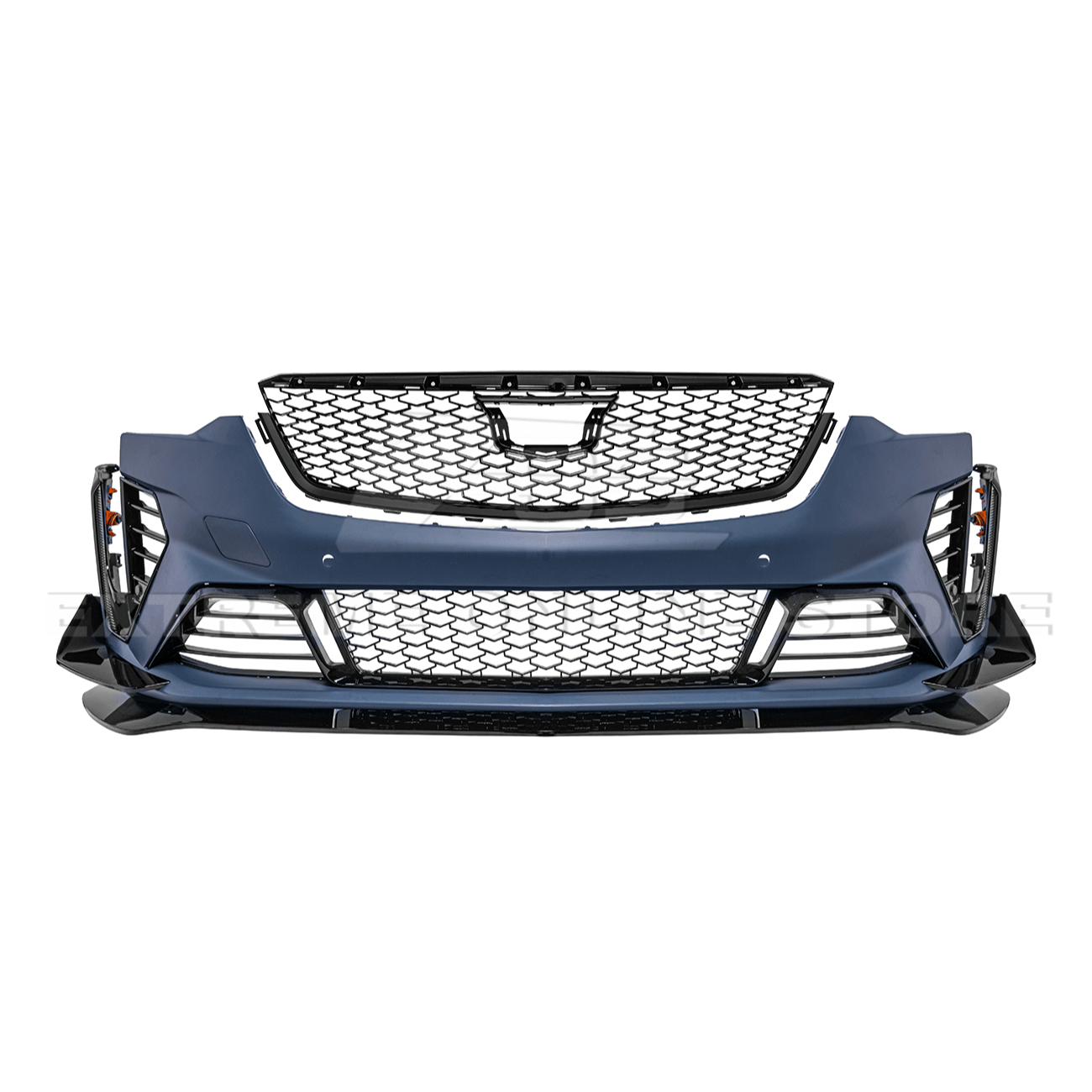 Cadillac CT4 CT4-V Blackwing Style Primed Black Front Bumper Conversion Kit 2020-Up