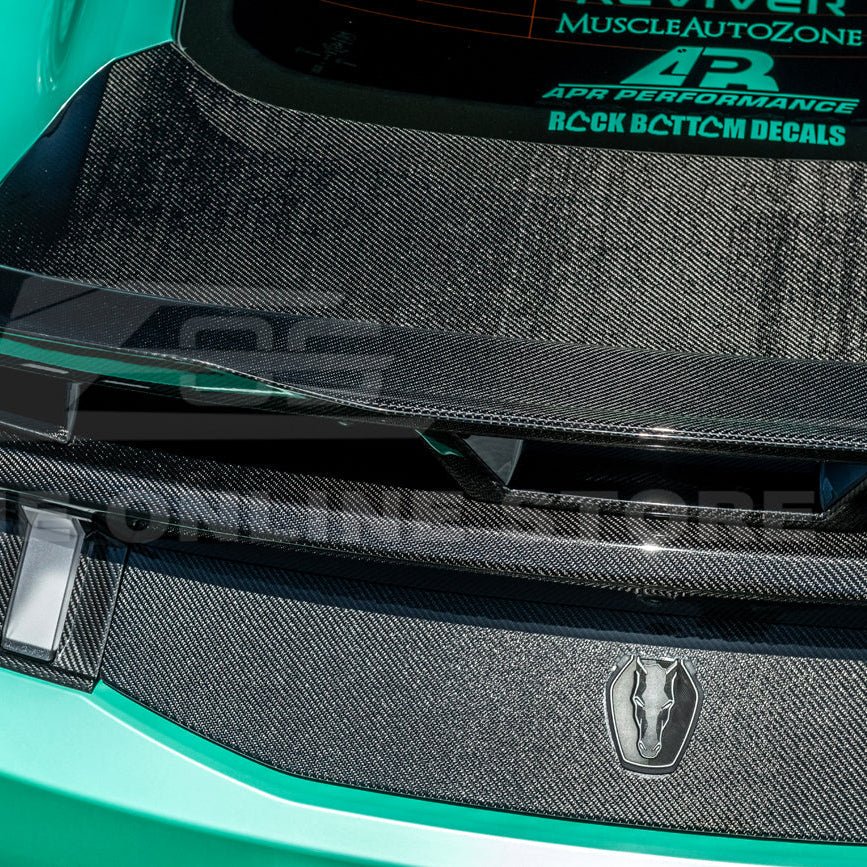 Ford Mustang S650 Factory Style Dry Carbon Fiber Rear Trunk Panel Trim Cover 2024-Up