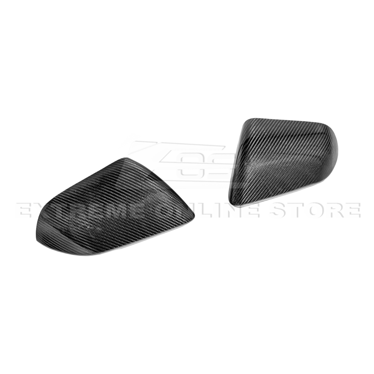 Ford Mustang S550 Factory Style Dry Carbon Fiber Side Mirror Cap Cover Pair 2015-Up
