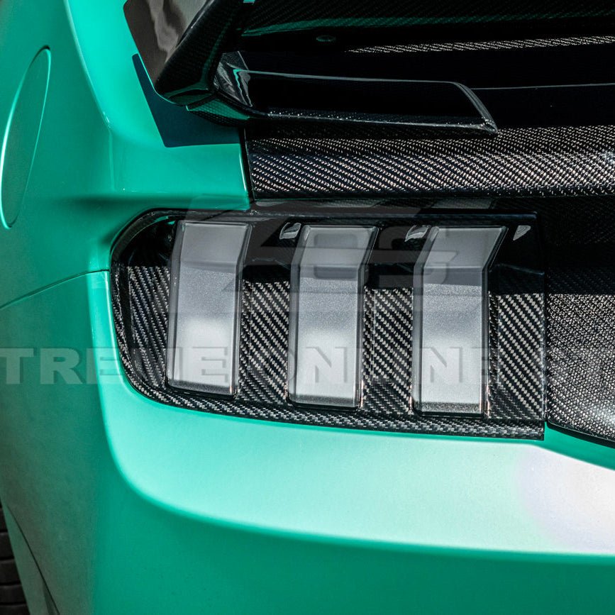 Ford Mustang S650 Factory Style Dry Carbon Fiber Tail Light Cover 2024-Up