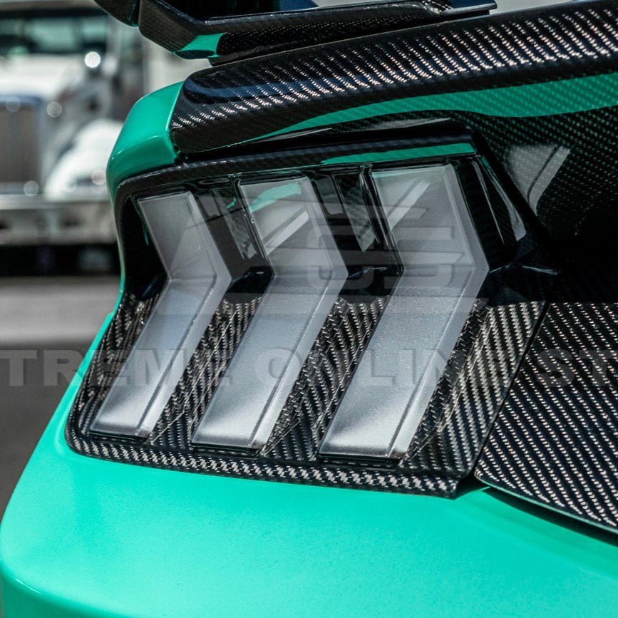 Ford Mustang S650 Factory Style Dry Carbon Fiber Tail Light Cover 2024-Up