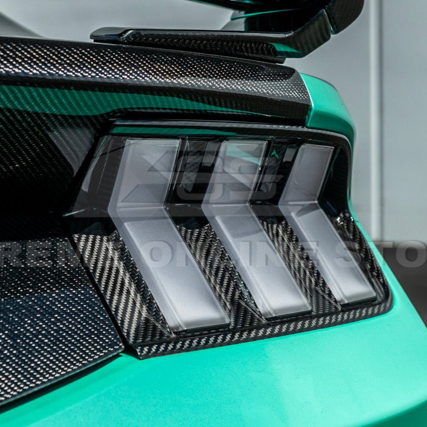 Ford Mustang S650 Factory Style Dry Carbon Fiber Tail Light Cover 2024-Up