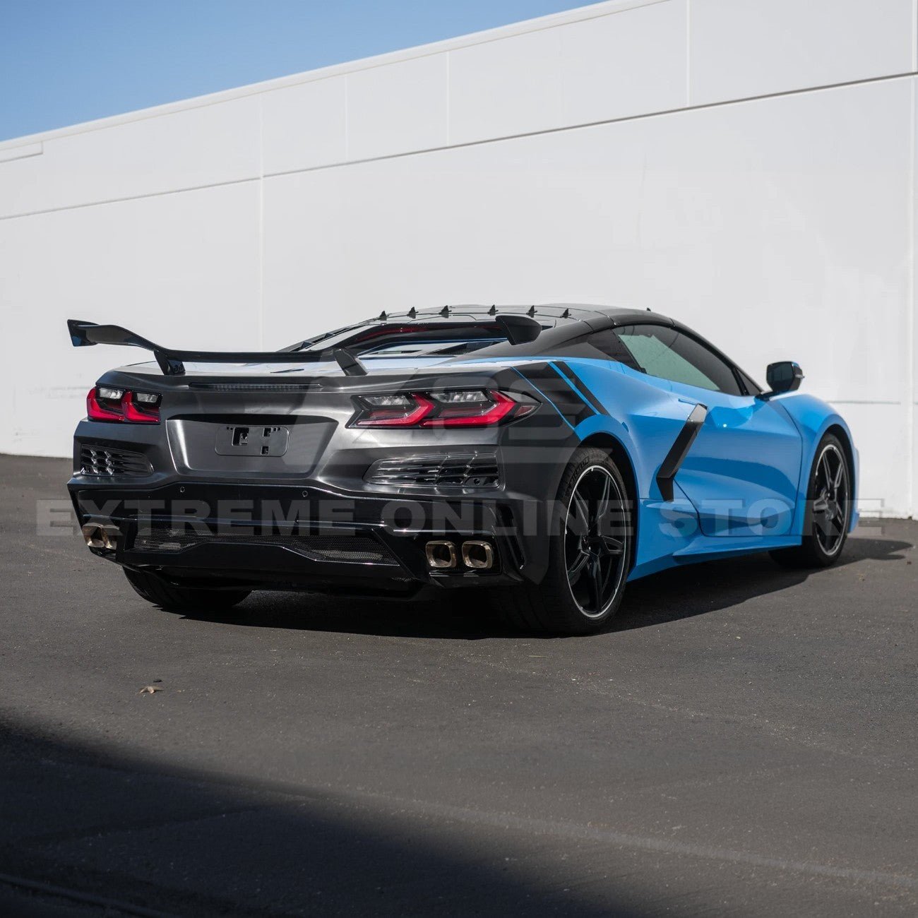 Chevrolet Corvette C8 Stingray Z06 Style Rear Bumper Spoiler Conversion Kit 2020-Up