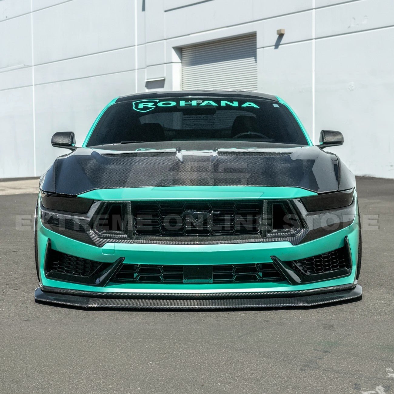 Ford Mustang S650 Dark Horse Factory Style Dry Carbon Fiber Front Upper Middle Grille Trim 2024-Present