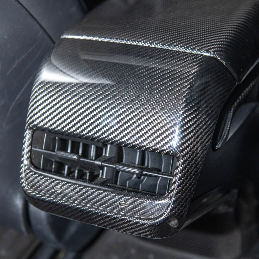 Tesla Model 3 Model Y Carbon Fiber Interior Rear Air Outlet Cover 2020-2024