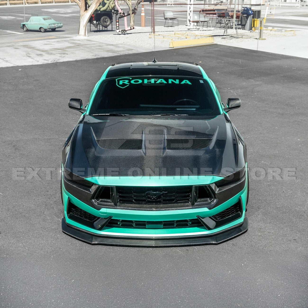 Ford Mustang S650 Dark Horse Factory Style Dry Carbon Fiber Front Upper Middle Grille Trim 2024-Present