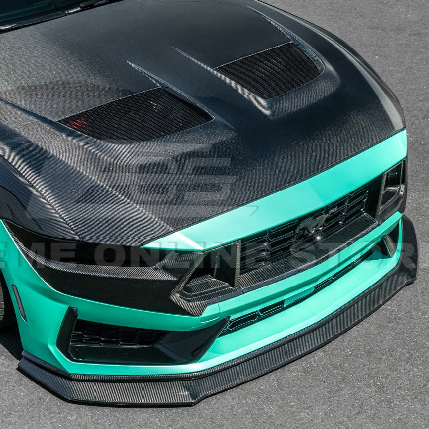 Ford Mustang S650 Dark Horse Factory Style Dry Carbon Fiber Front Upper Middle Grille Trim 2024-Present