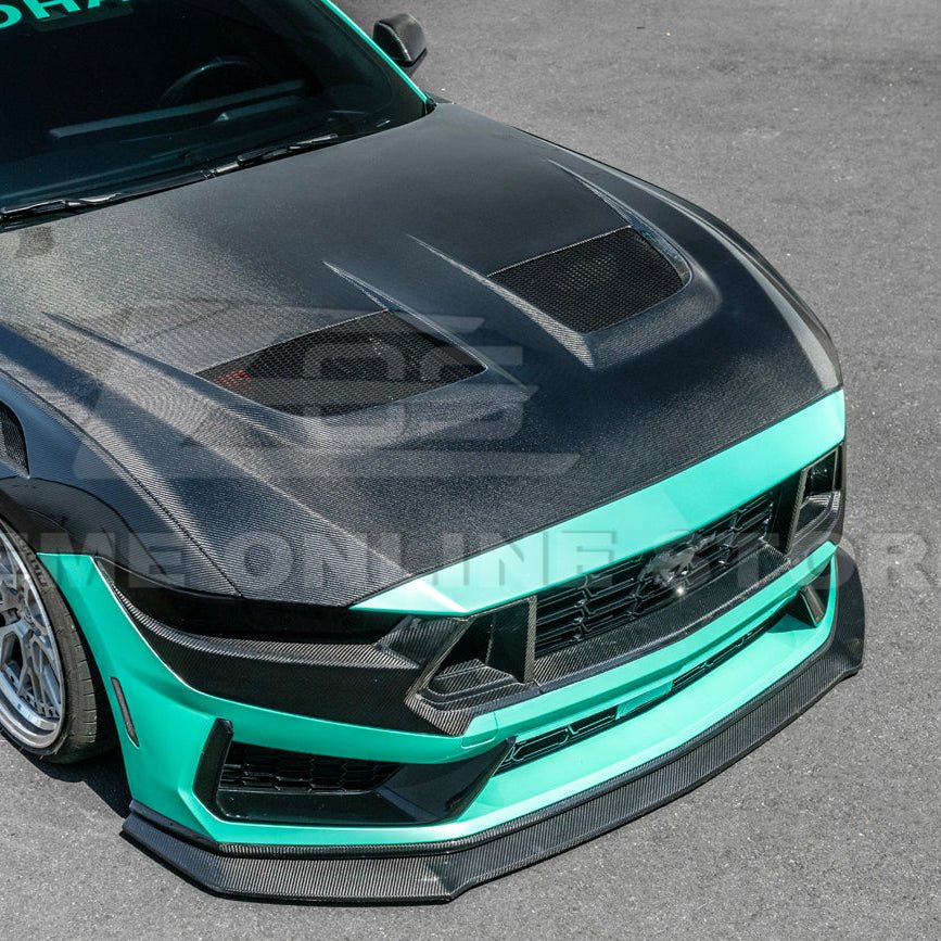 2024+ Ford Mustang Front BumpFord Mustang S650 Dark Horse Factory Style Carbon Fiber Front Bumper Lip Splitter Panel 2024-Uper Lip Splitter Panel
