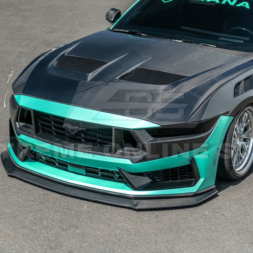 Ford Mustang S650 GTD Style Carbon Fiber Front Bumper Hood 2024-Up