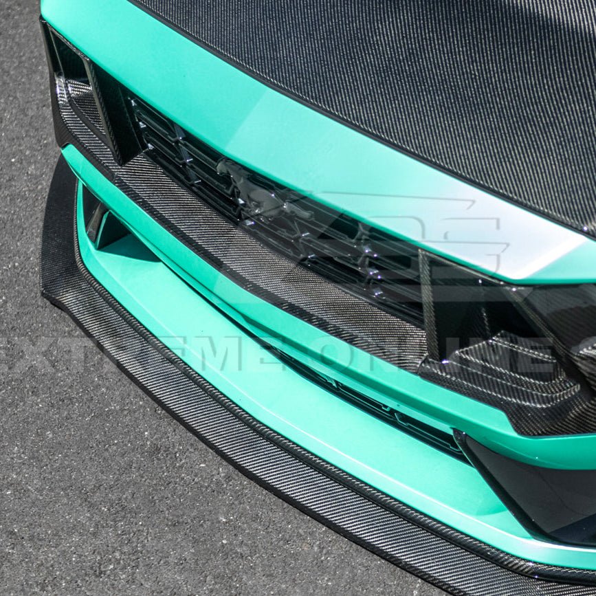 Ford Mustang S650 Dark Horse Factory Style Dry Carbon Fiber Front Upper Middle Grille Trim 2024-Present
