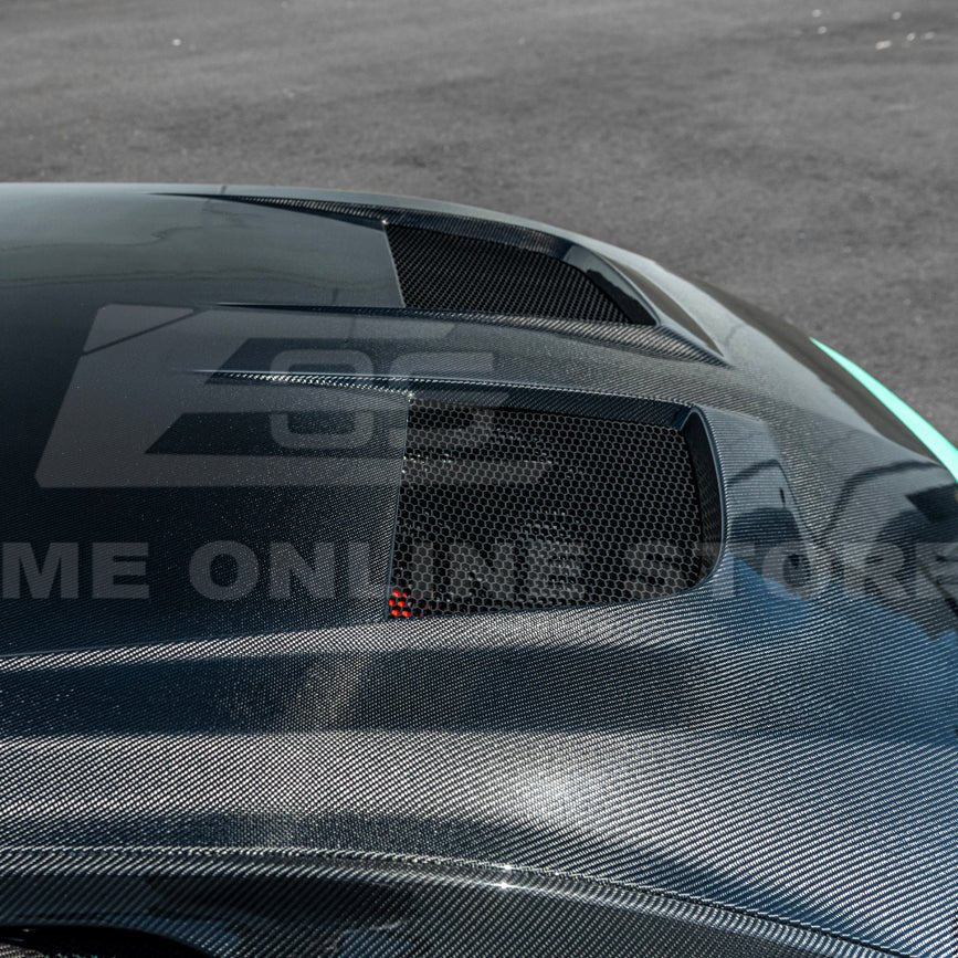 Ford Mustang S650 GTD Style Carbon Fiber Front Bumper Hood 2024-Up
