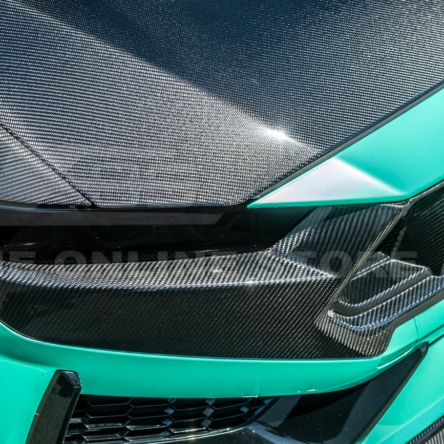 Ford Mustang S650 Dark Horse Factory Style Dry Carbon Fiber Front Upper Lower Side Grille Trim Inserts 2024-Present