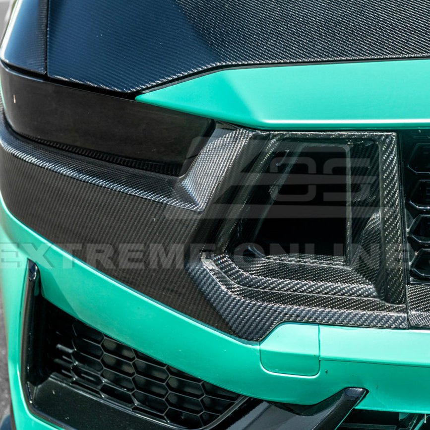 Ford Mustang S650 Dark Horse Factory Style Dry Carbon Fiber Front Upper Lower Side Grille Trim Inserts 2024-Present