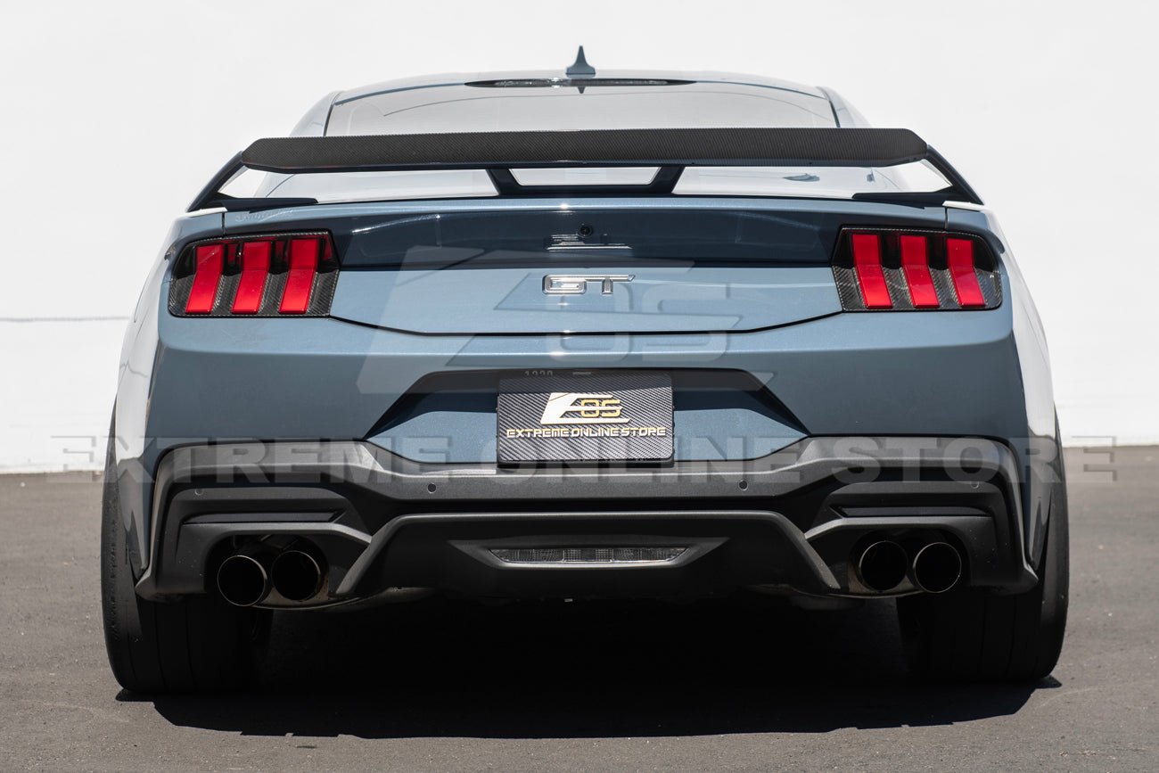 Ford Mustang S650 GT Performance Style Rear Gurney Flap Spoiler Matte Black Carbon Finish 2024-Up
