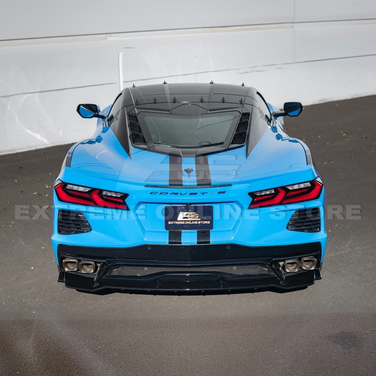 Chevrolet Corvette C8 Performance Style Matte Black Rear Diffuser Lip Winglet Kit 2020-2026