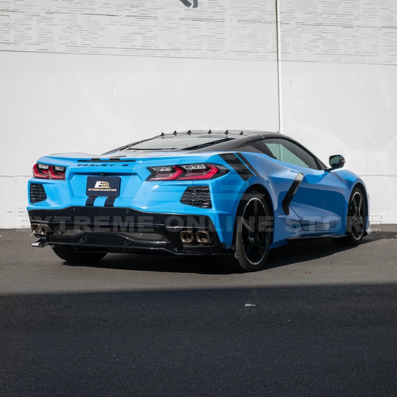 Chevrolet Corvette C8 Performance Style Matte Black Rear Diffuser Lip Winglet Kit 2020-2026