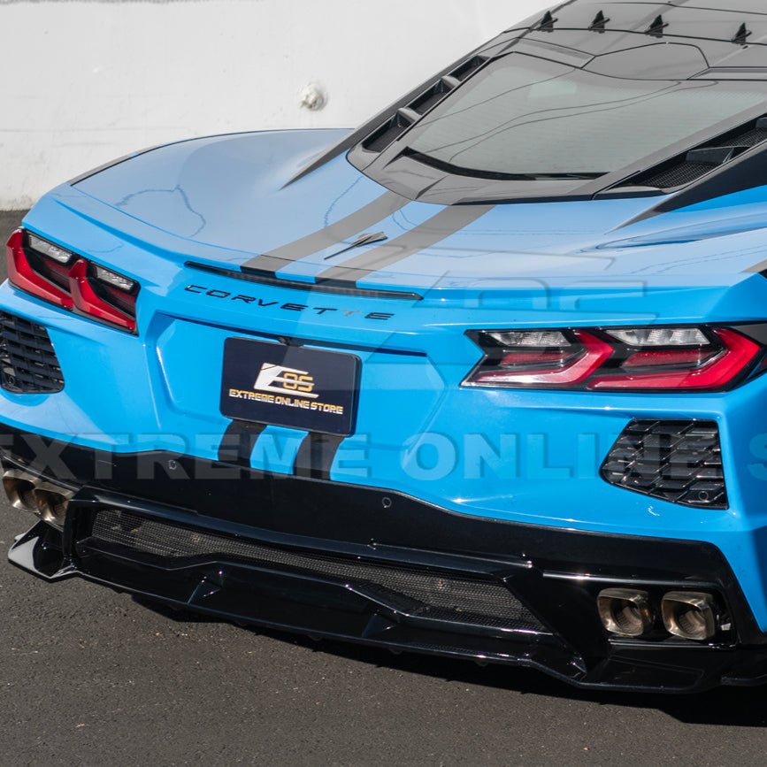 Chevrolet Corvette C8 Performance Style Matte Black Rear Diffuser Lip Winglet Kit 2020-2026