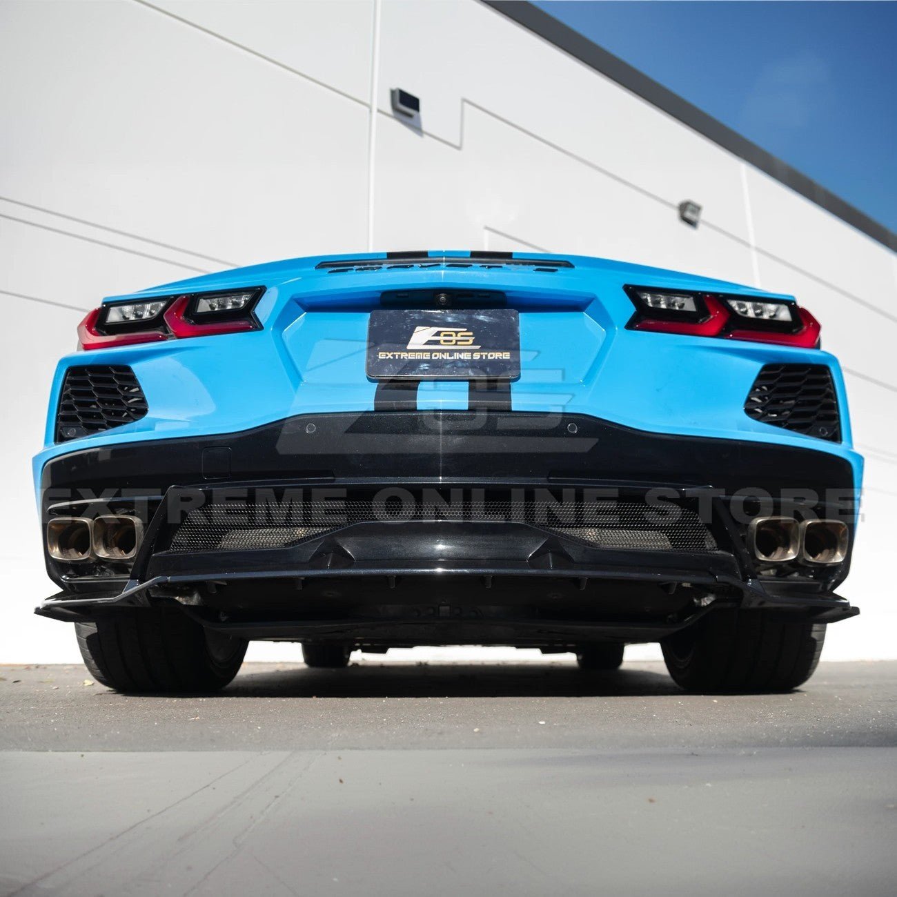 Chevrolet Corvette C8 Performance Style Matte Black Rear Diffuser Lip Winglet Kit 2020-2026