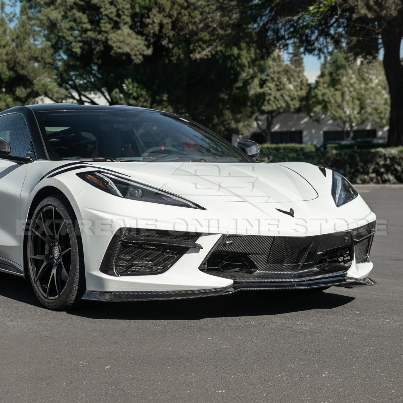 Corvette C8 Stingray Dry Carbon Fiber Front Splitter Z06 Z07 Conversion Package 2020-Up