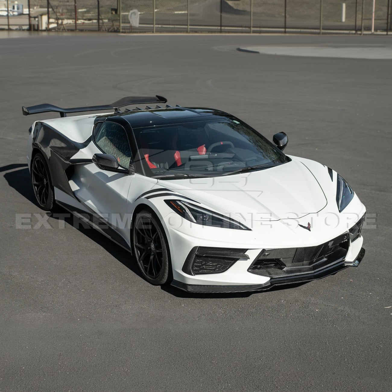 Corvette C8 Stingray Dry Carbon Fiber Front Splitter Z06 Z07 Conversion Package 2020-Up