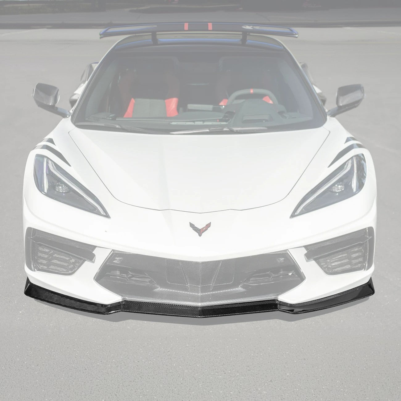 Corvette C8 Stingray Dry Carbon Fiber Front Splitter Z06 Z07 Conversion Package 2020-Up