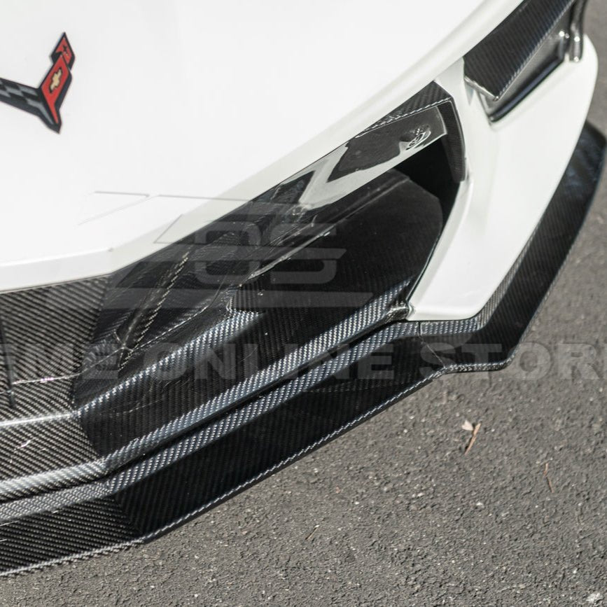 Corvette C8 Stingray Dry Carbon Fiber Front Splitter Z06 Z07 Conversion Package 2020-Up