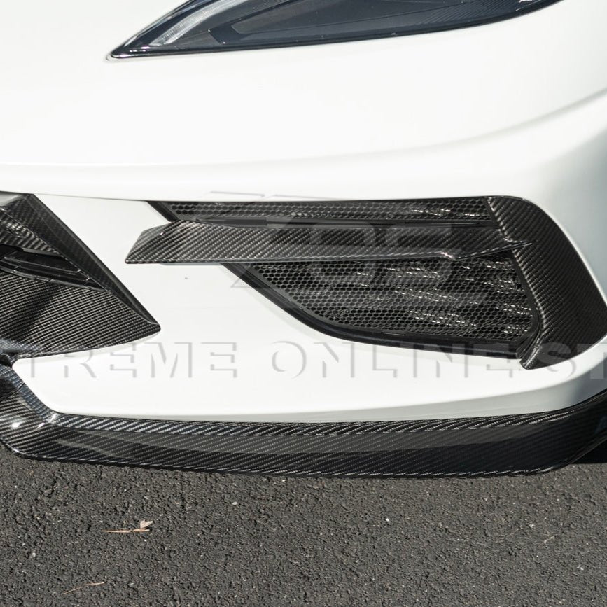 Corvette C8 Stingray Dry Carbon Fiber Front Splitter Z06 Z07 Conversion Package 2020-Up