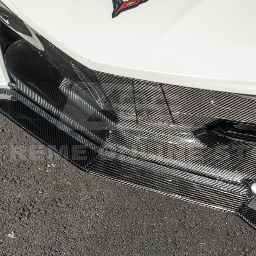 Corvette C8 Stingray Dry Carbon Fiber Front Splitter Z06 Z07 Conversion Package 2020-Up