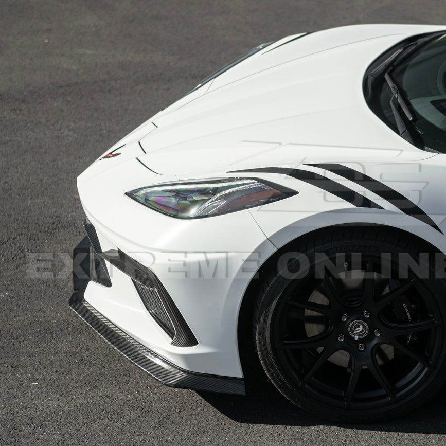 Corvette C8 Stingray Dry Carbon Fiber Front Splitter Z06 Z07 Conversion Package 2020-Up