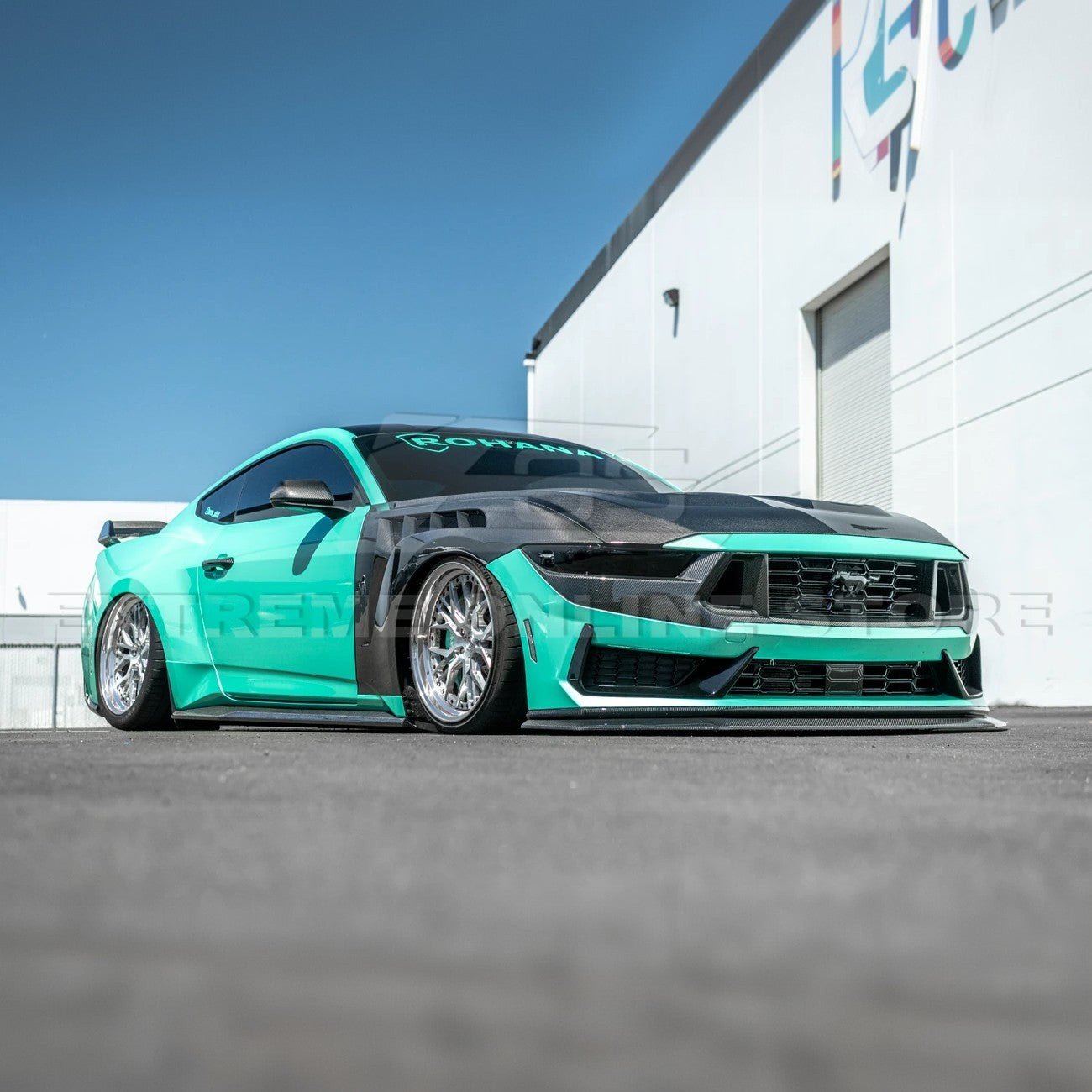 2024+ Ford Mustang Front BumpFord Mustang S650 Dark Horse Factory Style Carbon Fiber Front Bumper Lip Splitter Panel 2024-Uper Lip Splitter Panel