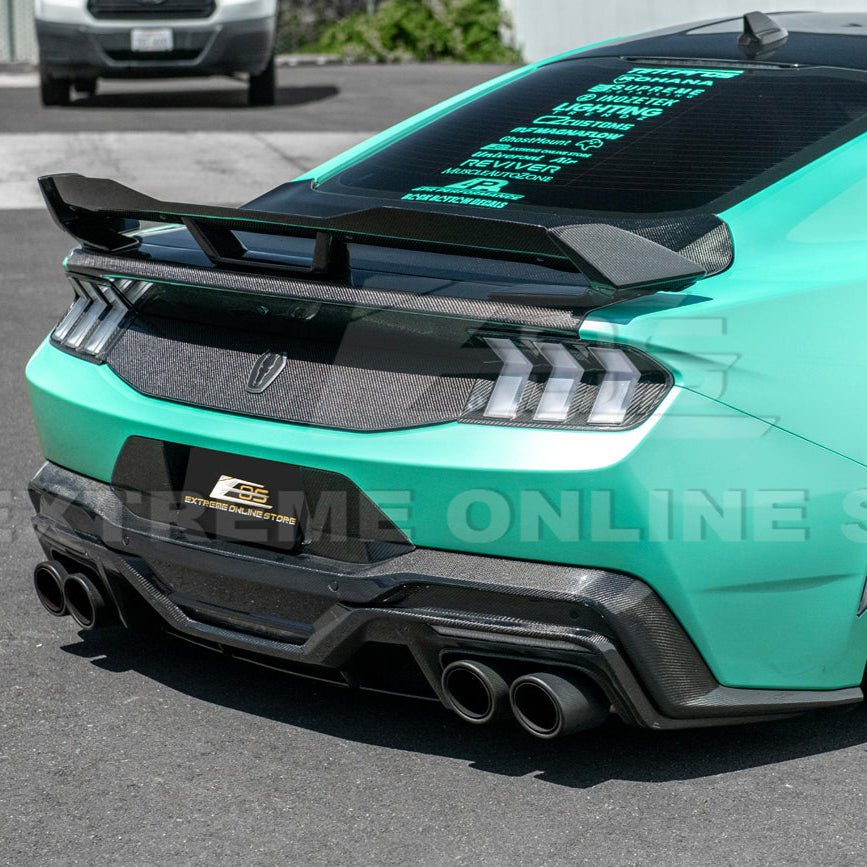Ford Mustang S650 Factory Style Dry Carbon Fiber Rear Trunk Panel Trim Cover 2024-Up