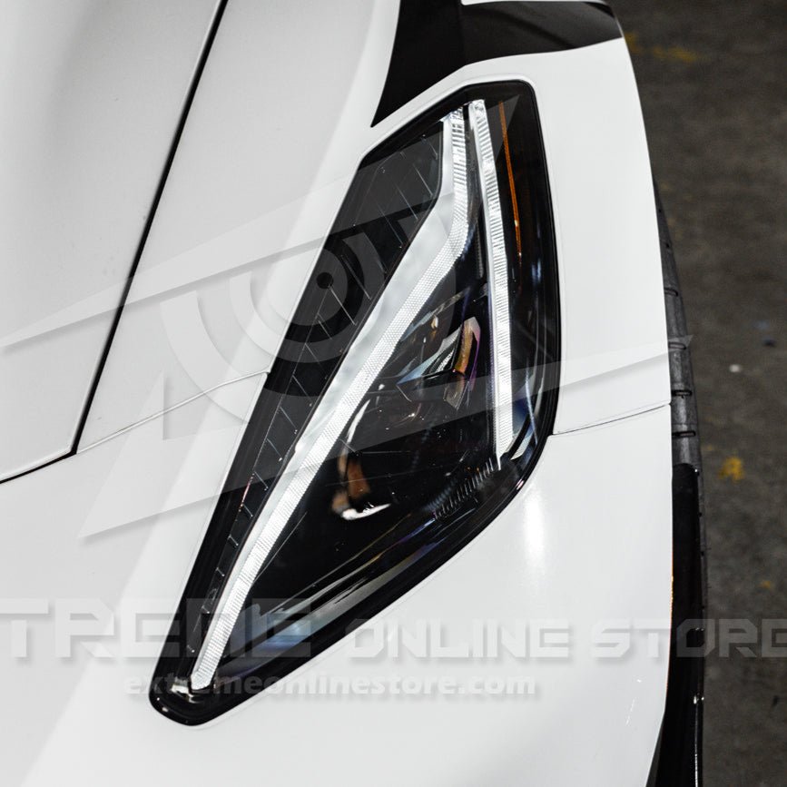 Chevrolet Corvette C7 C8 Style Smoke LED Sequential Headlights 2014-2019
