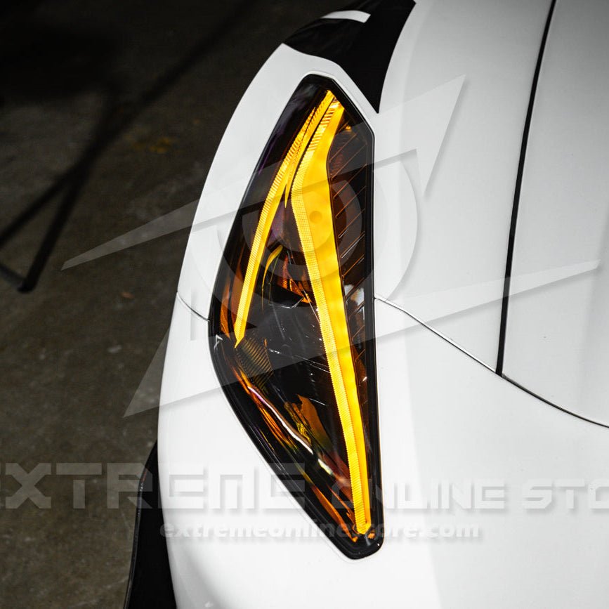 Chevrolet Corvette C7 C8 Style Smoke LED Sequential Headlights 2014-2019